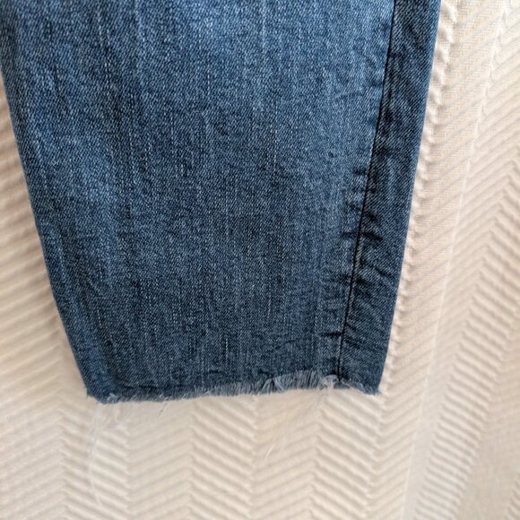 Zara Premium denim collection high rise Straight skinny jeans raw hem Size 8 - Picture 4 of 7